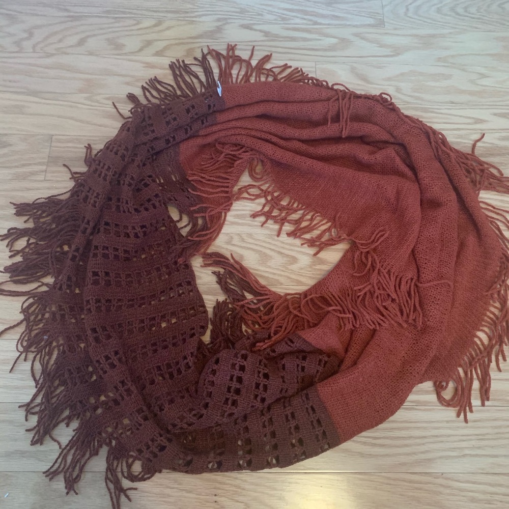 Two-Tone Orange Infinity Scarf